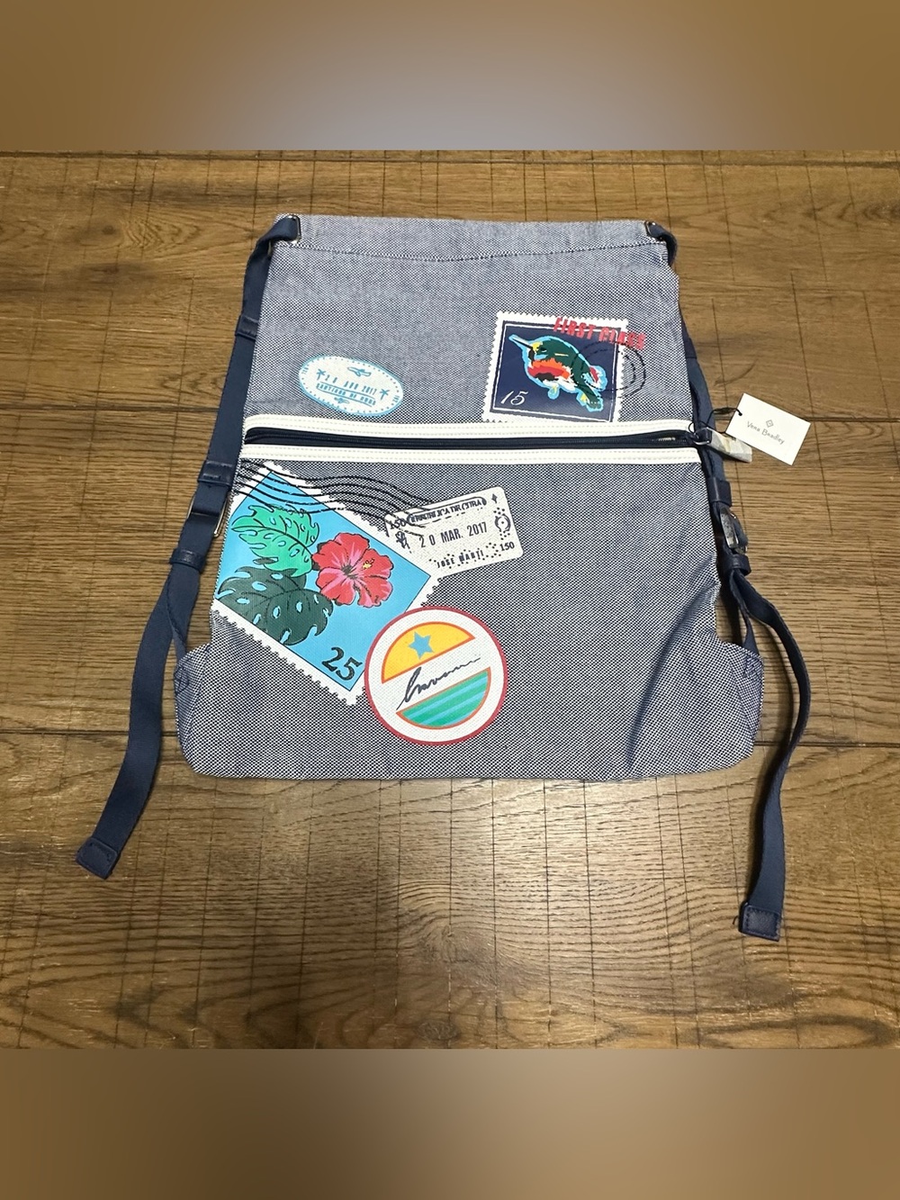 Vera Bradley Beach Backsack Postage Stamp Rare NWT